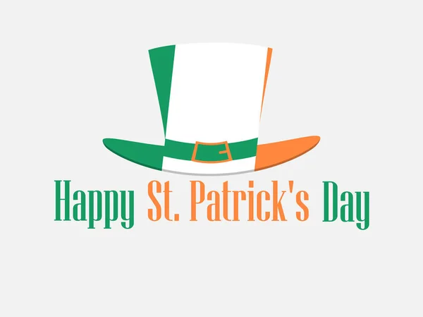 Joyeuse Saint-Patrick. Fond de fête avec chapeau Leprechaun Illustration vectorielle — Image vectorielle