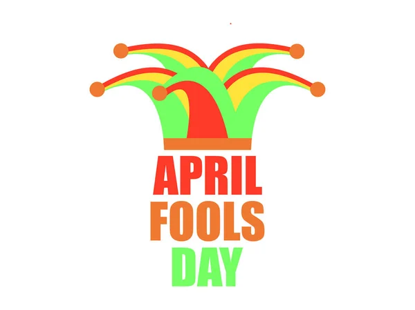 April Fools Day. Cappello, berretto e campanello da giullare. Illustrazione vettoriale — Vettoriale Stock
