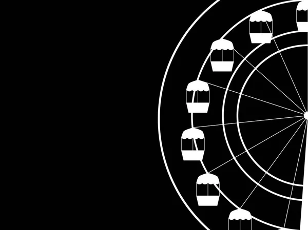 Pariserhjul på svart bakgrund. Vektorillustration — Stock vektor