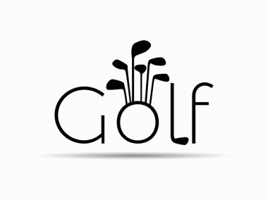 Golf metin gölge beyaz zemin üzerine. Vektör çizim