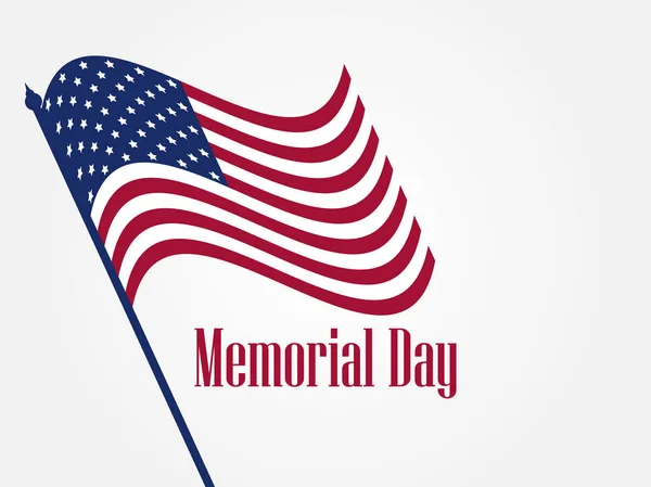 Memorial Day. Amerikaanse vlag op witte achtergrond. Vectorillustratie — Stockvector