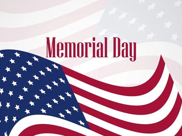 Memorial Day. Férias nacionais americanas. Modelo de banner. Ilustração vetorial — Vetor de Stock