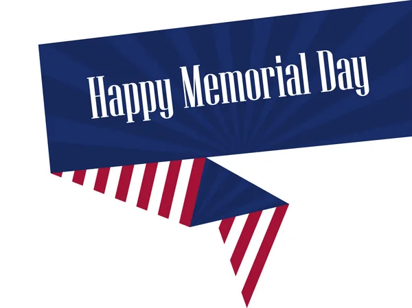 Memorial Day. Amerikaanse vlag lint. Veelhoekige papier, origami. Toelichting op een witte achtergrond. Vectorillustratie — Stockvector