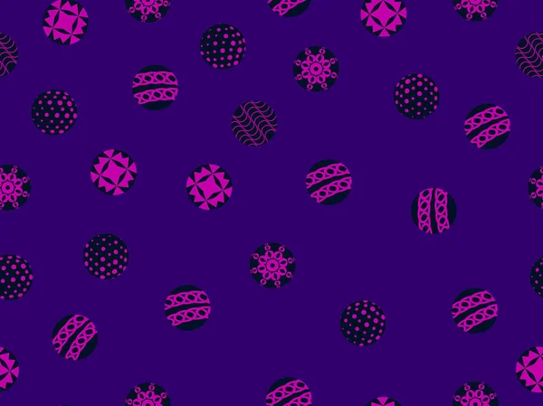 Círculos con adornos patrón sin costura. Ilustración vectorial — Vector de stock