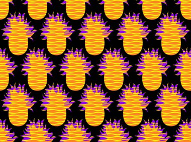 Ananas seamless modeli. Yaratıcı arka plan. Vektör çizim
