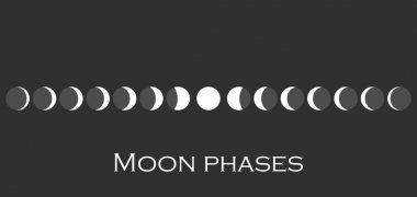 The phases of the moon. The whole cycle from new moon to full. Vector illustration clipart