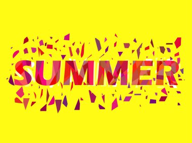Summer, metin üçgenler uçan ile. Girişim, aksaklık sanat. Vektör çizim