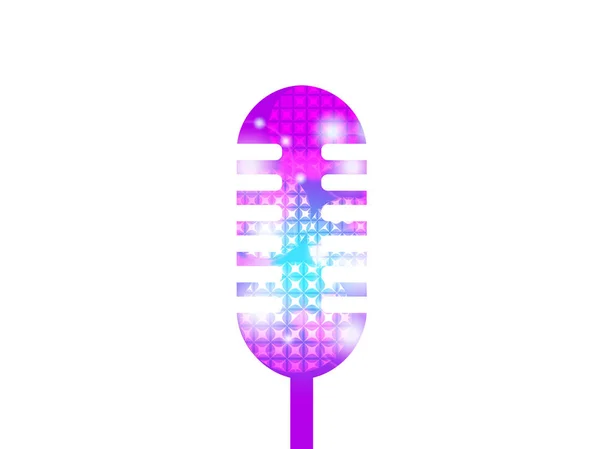 Karaoke mikrofon isolerad på vit bakgrund. Mikrofon för affischer, parterna. Vektorillustration — Stock vektor