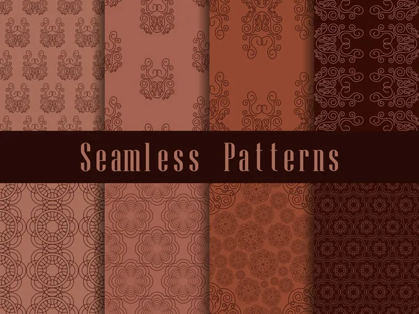 Vintage seamless pattern set. Baroque ornament. Retro colors. Vector illustration — Stock Vector