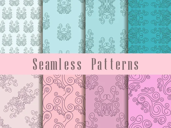 Vintage seamless pattern set. Baroque ornament. Vector illustration — Stock Vector