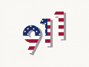 11 Eylül 2001 Vatanseverlik Günü. Vektör illüstrasyonu