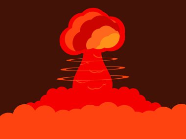Nükleer patlama. Atom bombası. Vektör çizim
