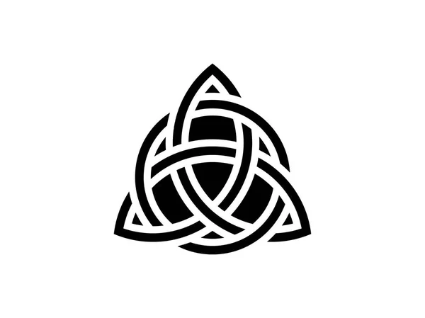 Triquetra. Treenigheten Knut. Keltisk symbol för evighet. Vektorillustration — Stock vektor