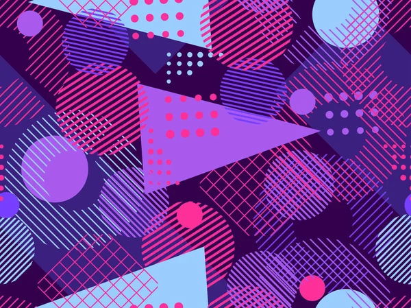 Memphis seamless modeli. Geometrik öğeleri memphis 80 tarzı. Vektör çizim