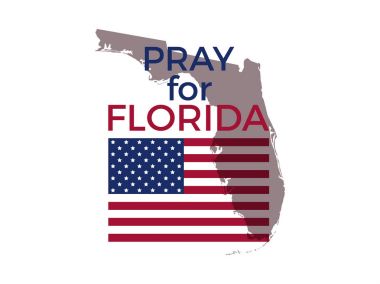 Florida için dua ediyorum. Kasırga Irma, doğal afet. Vektör çizim