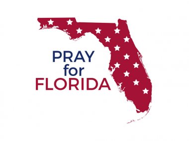 Florida için dua ediyorum. Kasırga Irma, doğal afet. Vektör çizim