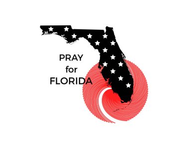 Florida için dua ediyorum. Kasırga Irma, doğal afet. Vektör çizim
