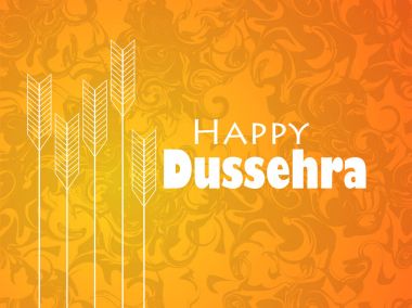 Mutlu Dussehra. Hint Festivali kutlama. Oklarla mermer arka plan. Vektör çizim