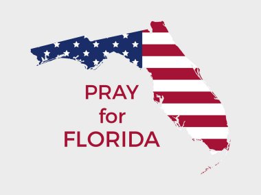 Florida için dua ediyorum. Kasırga Irma, doğal afet. Vektör çizim