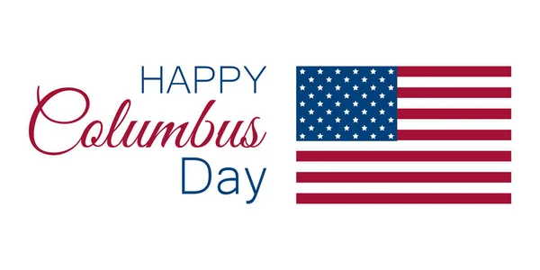 Día de Colón, el descubridor de América, EE.UU. bandera y continente, bandera de vacaciones. Ilustración vectorial — Vector de stock