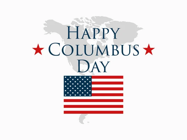 Columbus Day, lo scopritore dell'America, bandiera degli Stati Uniti e continente, bandiera delle vacanze. Illustrazione vettoriale — Vettoriale Stock