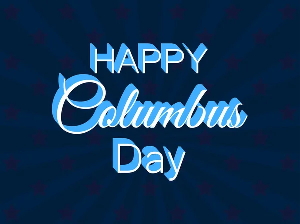 Feliz Día de Colón, el descubridor de América. banner de vacaciones con texto y rayos. Ilustración vectorial — Vector de stock