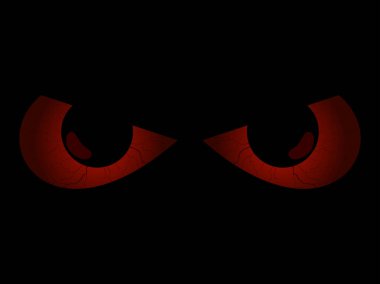 Kötü korkunç gözleri, siyah öğrenciler. Tasarım için Halloween öğe. Vektör çizim