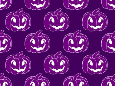 Halloween pumpkins ile sorunsuz desen. Festival sonsuz arka plan. Jack o fener. Vektör çizim