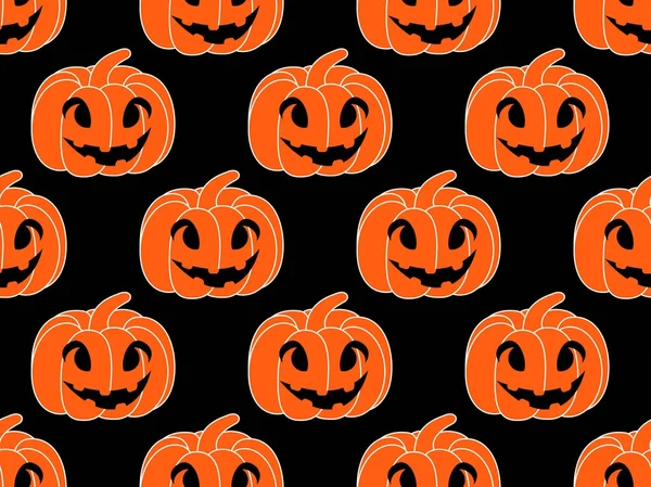 Halloween pumpkins ile sorunsuz desen. Festival sonsuz arka plan. Jack o fener. Vektör çizim — Stok Vektör