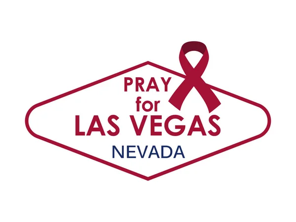 Pray for Las Vegas. Symbol and ribbon. Vector illustration — Stock Vector