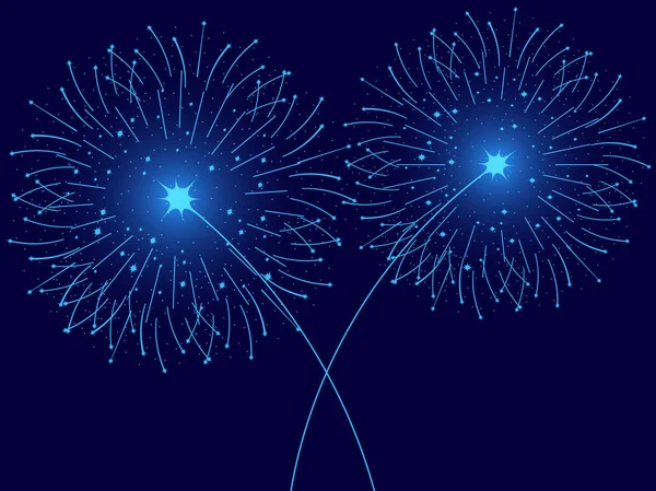 Vánoční ohňostroj modré izolované. Blahopřání s částicí. Vektorové ilustrace — Stockový vektor