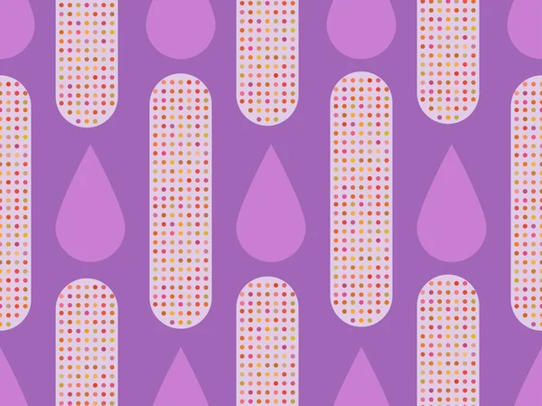 Nokta ve damla ile Seamless modeli. Lila arka planda pop sanat tarzı. Vektör çizim
