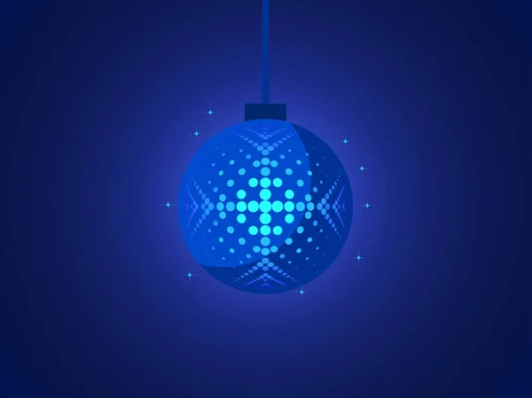Bola de Navidad con copo de nieve de puntos estilo pop art. Ilustración vectorial — Archivo Imágenes Vectoriales