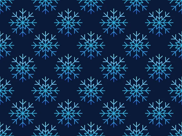 Patrón sin costuras de Navidad con copos de nieve. Ilustración vectorial — Archivo Imágenes Vectoriales