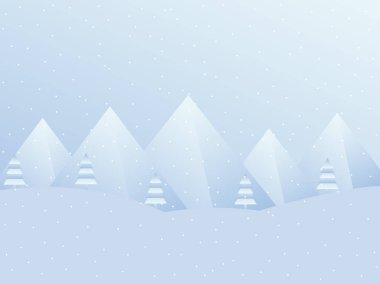 Kış manzara dağlar. Noel, yeni yıl için bir festival arka plan. Vektör çizim
