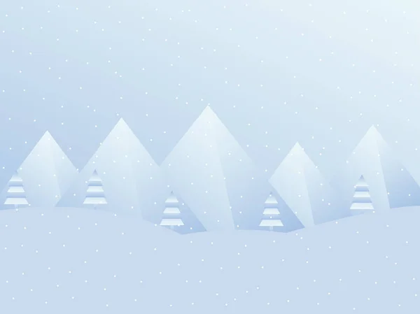 Paisaje invernal con montañas. Un fondo festivo para la Navidad, Año Nuevo. Ilustración vectorial — Vector de stock