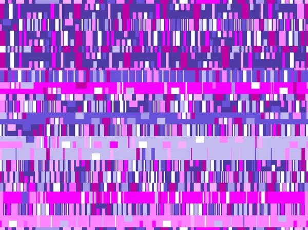 Glitch sömlösa mönster. Signalfel, pixel mosaik. Dator skärm fel. Bakgrund med geometriska former i olika färger, rutor, ränder och rektanglar. Vektorillustration — Stock vektor