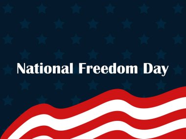 Ulusal Özgürlük günü, 1 Şubat. ABD bayrağı. Kutlama afiş. Kölelik kaldırılması. Vektör çizim