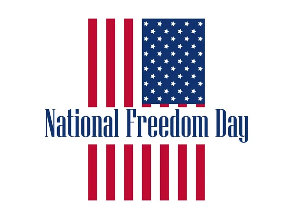 Día de la libertad nacional, 1 de febrero. Bandera USA. Banner de celebración. Abolición de la esclavitud. Ilustración vectorial — Archivo Imágenes Vectoriales