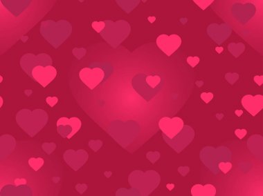 Sevgililer günü. 14 Şubat. Bulanık kalpleri ile Seamless modeli. Tebrik kartı, afiş ve poster Festival arka plan. Vektör çizim