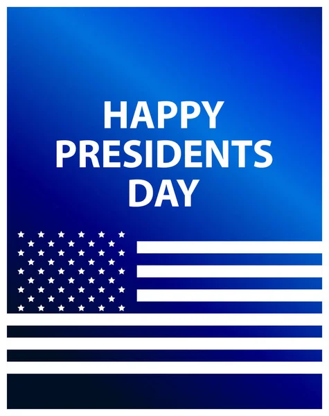 Gelukkig Presidenten Day. Feestelijke illustratie voor wenskaart en poster. De vlag van de Verenigde Staten. Typografie design. Vector — Stockvector