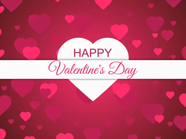 Feliz día de San Valentín, 14 de febrero. Tarjeta de felicitación fondo con corazones. Ilustración vectorial — Vector de stock