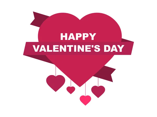 Feliz día de San Valentín. Fondo festivo con corazones para tarjeta de felicitación, banner y póster. Ilustración vectorial — Archivo Imágenes Vectoriales