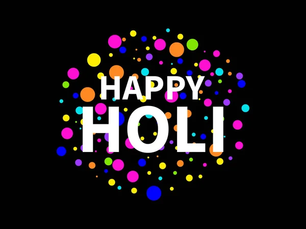 Feliz Holi. Festival indio de colores. Fondo para tarjeta de felicitación, banner y póster. Ilustración vectorial — Vector de stock