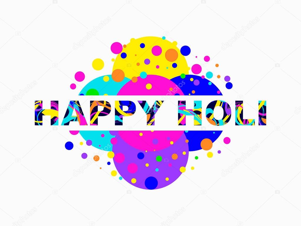 Happy Holi. Indian festival of colours. Background for greeting card, banner and poster. Vector illustration