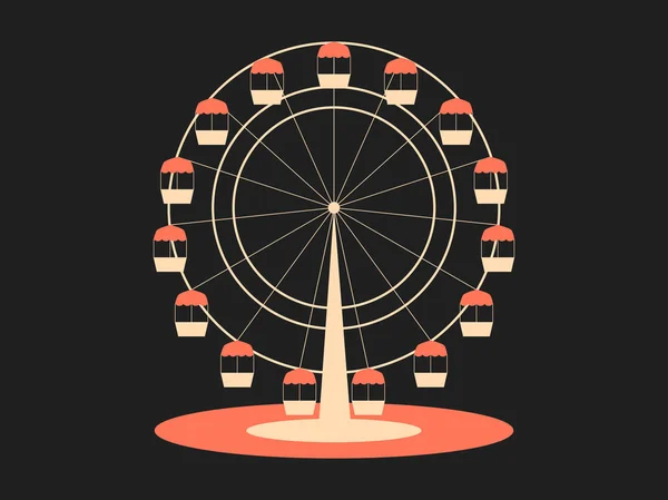 Riesenrad. Attraktion aus dem Freizeitpark. Retro-Stil, typografisches Design. Vektorillustration — Stockvektor