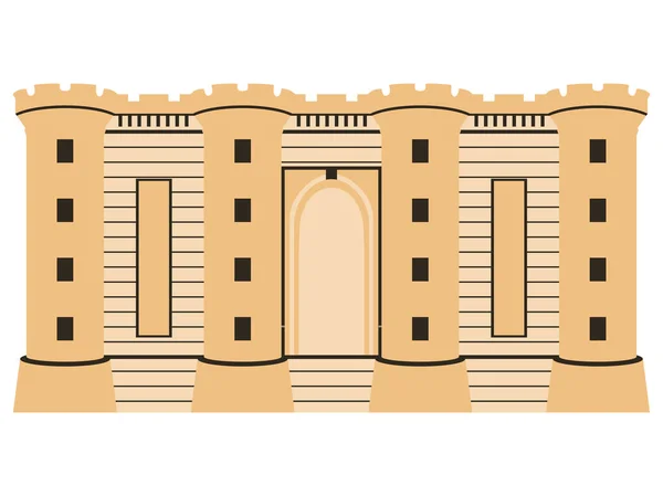 La forteresse Bastille. Château médiéval. 14 juillet, jour de la Bastille. Isolé sur fond blanc. Illustration vectorielle — Image vectorielle