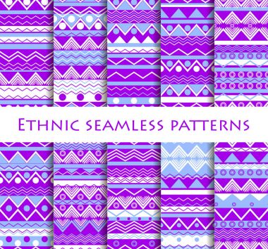 Etnik tarzda kesintisiz dizi. Kabile Tekstil, hippi tarzı. Duvar kağıdı, yatak çarşafları, fayans, kumaşlar, arka planlar için. Vektör çizim.