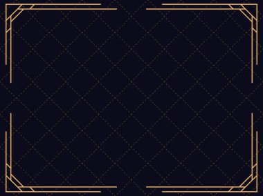 Art deco çerçeve. Klasik doğrusal sınır. Davetiyeler, broşürler ve tebrik kartları için bir şablon tasarla. 1920 'lerin tarzı - 1930' lar. Vektör illüstrasyonu