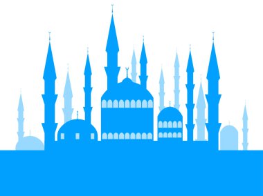 Kuleli, cami yer Müslüman inanç. Ramazan Kareem. Işıkların Müslüman Festivali. Kutlama afiş. Vektör çizim